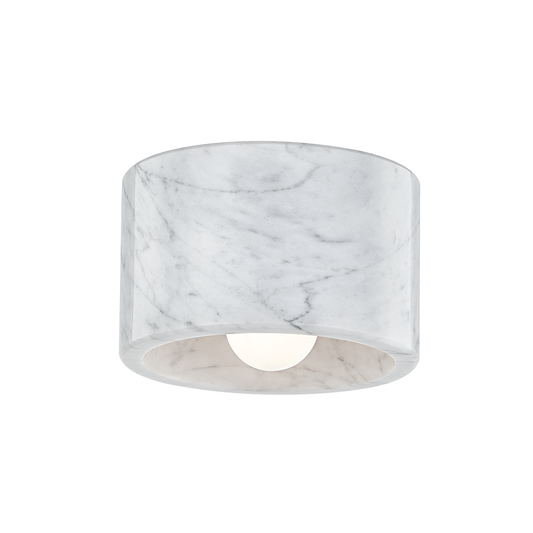 Loris Flush Mount - White Marble - Polished Nickel by Hudson Valley Lighting