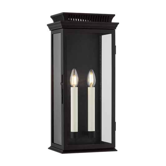 Louie Exterior Wall Sconce - 2-Light - Forged Iron - Troy Lighting B2520-FOR