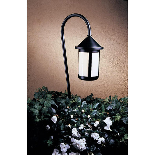 Low Voltage 6″ Berkeley Fixture With 27″ Bo Peep Stem - LV27-B6WO-BK - Satin Black by Arroyo Craftsman