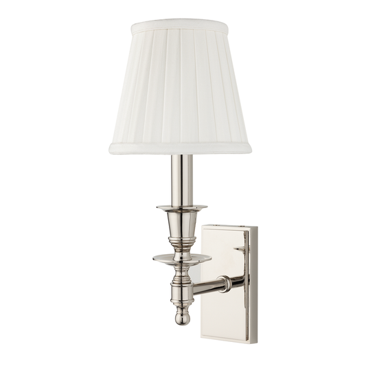 Ludlow Wall Sconce - 1-Light - Polished Nickel by Hudson Valley Lighting