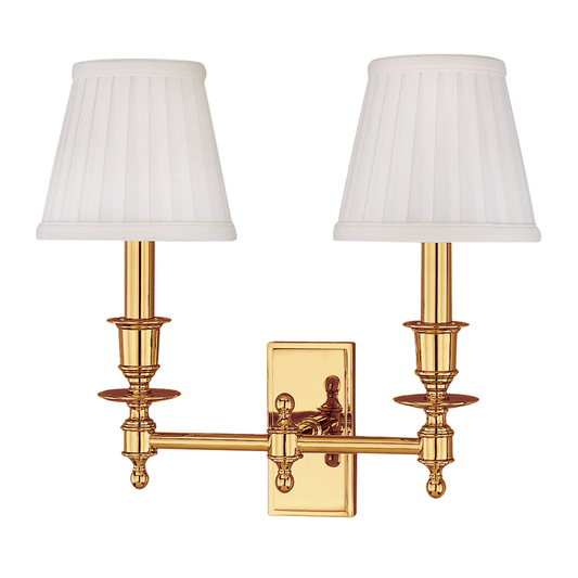 Ludlow Wall Sconce - 2-Light - Polished Brass by Hudson Valley Lighting