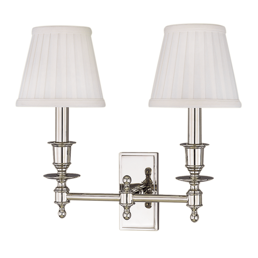 Ludlow Wall Sconce - 2-Light - Polished Nickel by Hudson Valley Lighting