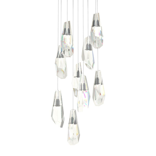 Luma 9-Light Large Crystal Pendant - Dark Smoke by Hubbardton Forge