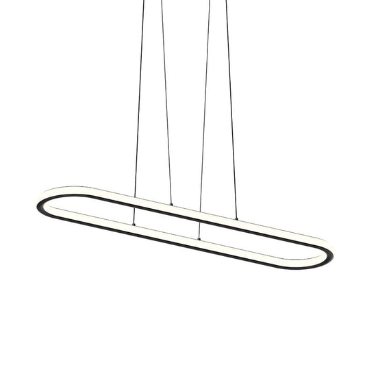 Luna 48" LED Racetrack Pendant - Satin Black - 3000K by SONNEMAN