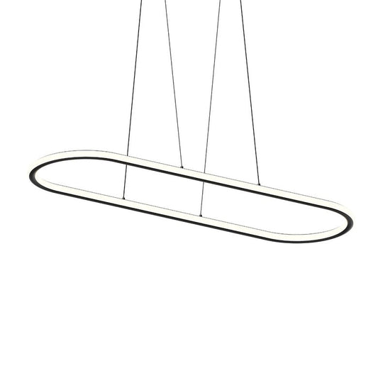 Luna 60" LED Racetrack Pendant - Satin Black - 3000K by SONNEMAN