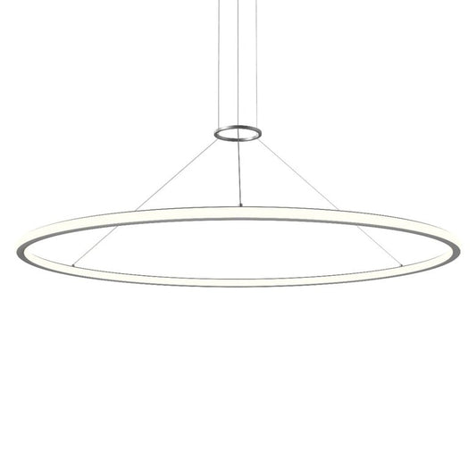 Luna 60" LED Round Pendant - Bright Satin Aluminum - 3000K by SONNEMAN