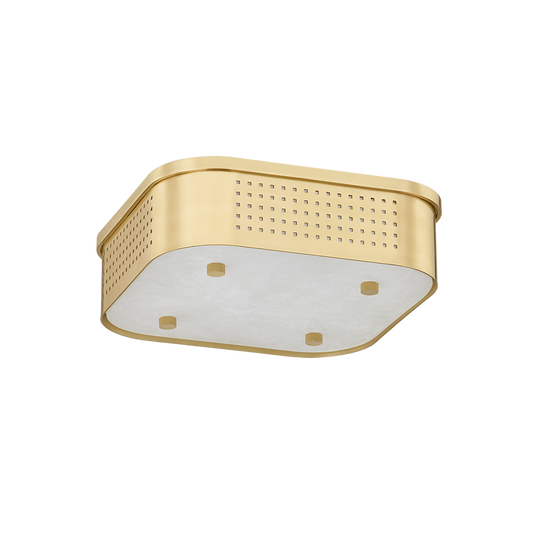 Madison Square Flush Mount - Aged Brass by Hudson Valley Lighting
