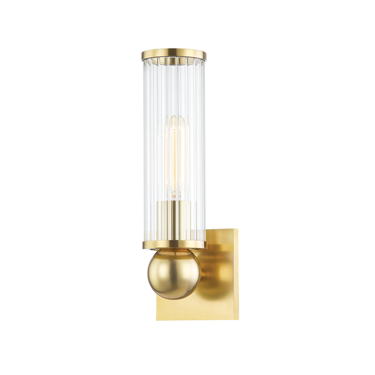 Malone Wall Sconce - 1-Light - Aged Brass by Hudson Valley Lighting