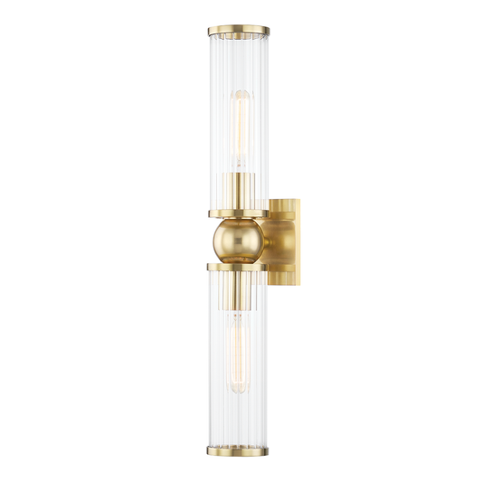 Malone Wall Sconce - 2-Light - Aged Brass by Hudson Valley Lighting