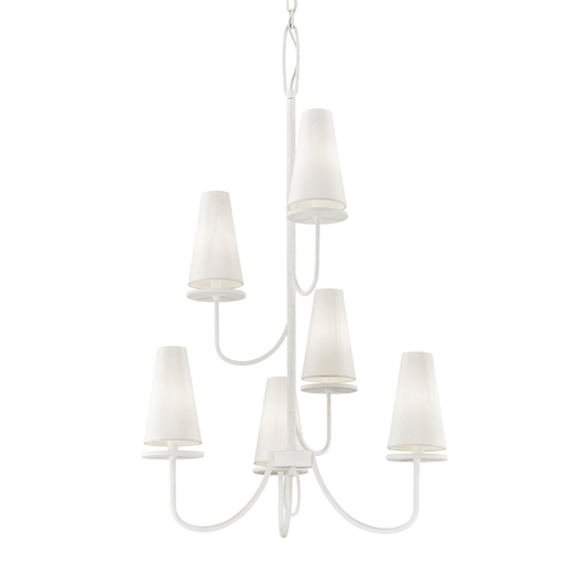 Marcel Chandelier - 6-Light - Gesso White - Troy Lighting F6287-GSW