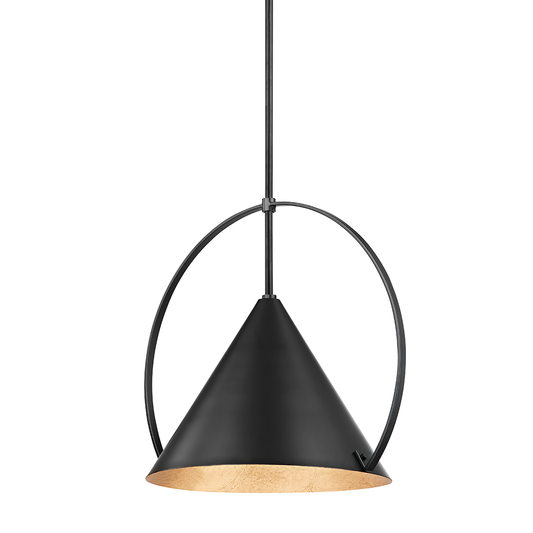 Mari Pendant - 1-Light - Gold Leaf/Soft Black Combo - Troy Lighting F1818-GL/SBK