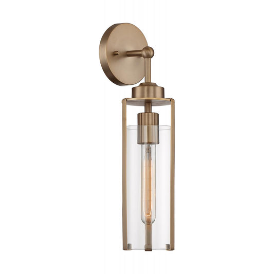 Marina - 1 Light Sconce with Clear Glass - Burnished Brass Finish - Satco 60-7151