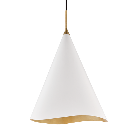 Martini Large Pendant - Gold Leaf/Soft Off White Combo by Hudson Valley Lighting