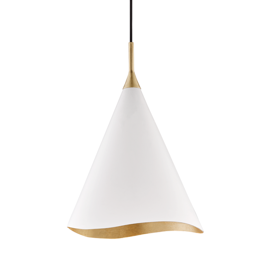 Martini Pendant - Gold Leaf/Soft Off White Combo by Hudson Valley Lighting
