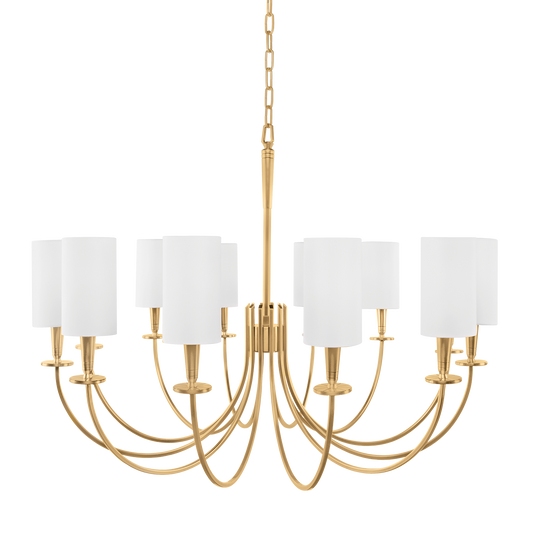 Mason Chandelier - 12-Light - Aged Brass by Hudson Valley Lighting