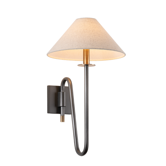 Mateo Wall Sconce - 1-Light - Patina Brass/ Graphite - Troy Lighting B2121-PBR/GRA