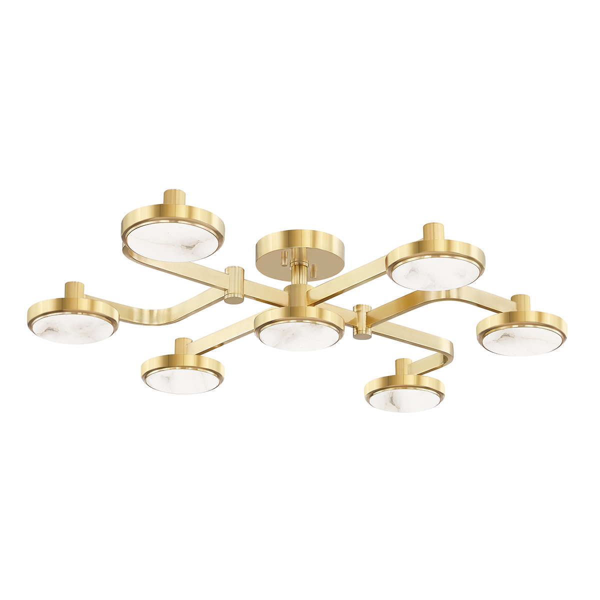 Meander Semi Flush - 7-Light - Aged Brass by Hudson Valley Lighting