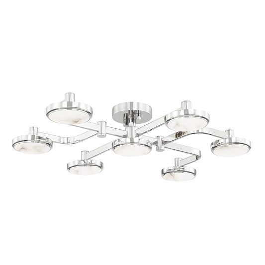 Meander Semi Flush - 7-Light - Polished Nickel by Hudson Valley Lighting