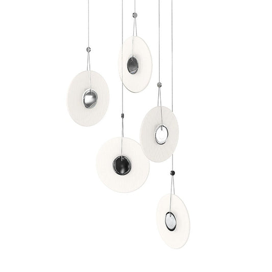 Meclisse 5-Light LED Chandelier - Satin Black - Clear Glass by SONNEMAN