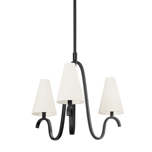 Melor Chandelier - 3-Light - Forged Iron - Troy Lighting F9326-FOR
