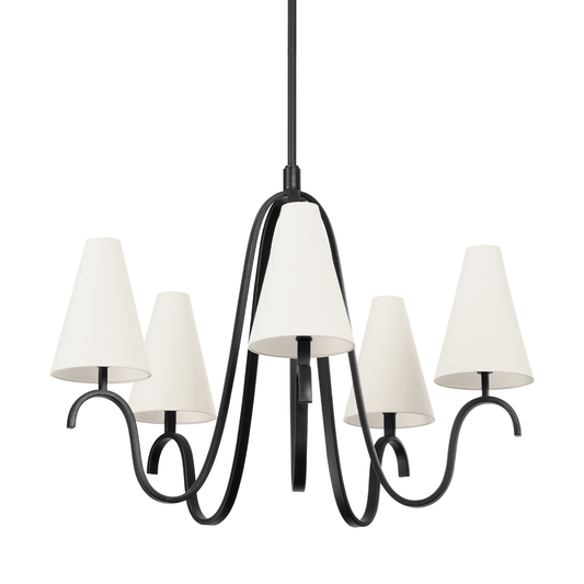 Melor Chandelier - 5-Light - Forged Iron - Troy Lighting F9341-FOR