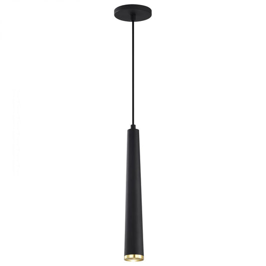 Melrose - 12 Watt - 16" - LED Pendant - Matte Black and Brushed Brass Finish - Satco 62-828