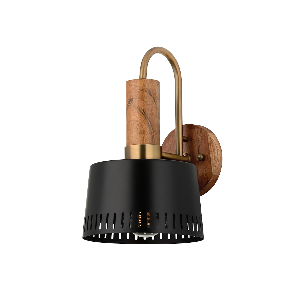 Memphis Wall Sconce - 1-Light - Patina Brass - Troy Lighting B8614-PBR/SBK