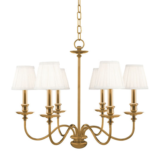 Menlo Park Chandelier - 6-Light - Aged Brass by Hudson Valley Lighting
