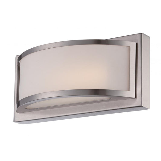 Mercer - (1) LED Wall Sconce with Frosted Glass - Brushed Nickel Finish - Satco 62-317