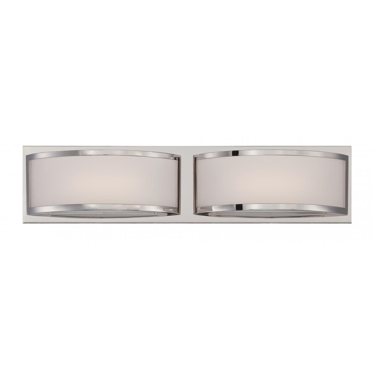 Mercer - (2) LED Wall Sconce with Frosted Glass - Polished Nickel Finish - Satco 62-312