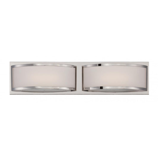 Mercer - (2) LED Wall Sconce with Frosted Glass - Polished Nickel Finish - Satco 62-312