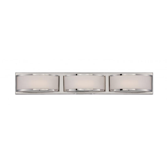 Mercer - (3) LED Wall Sconce with Frosted Glass - Polished Nickel Finish - Satco 62-313