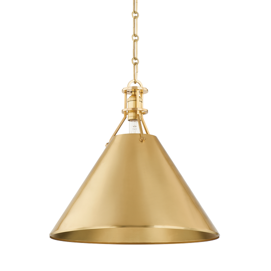 Metal No.2 Large Pendant - Aged Brass by Hudson Valley Lighting