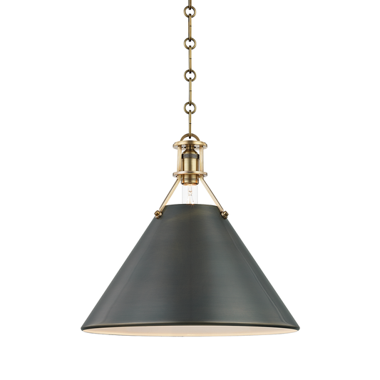 Metal No.2 Large Pendant - Aged/Antique Distressed Bronze by Hudson Valley Lighting