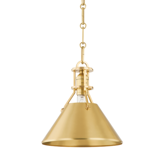 Metal No.2 Pendant - Aged Brass by Hudson Valley Lighting