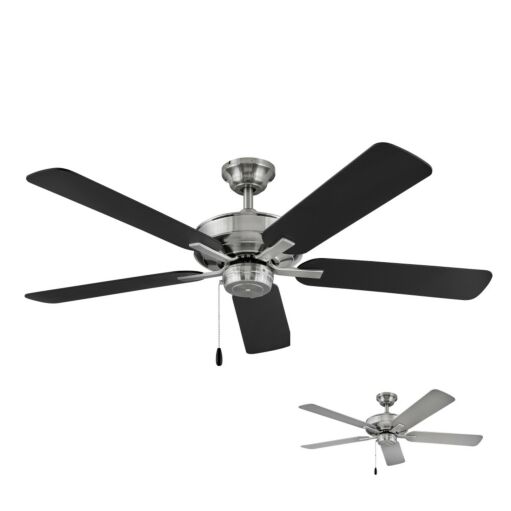 Metro 52" Fan - Brushed Nickel - Matte Black Blades by Hinkley Lighting