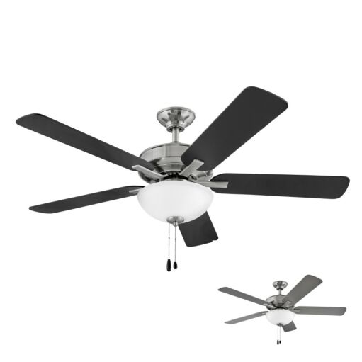 Metro Illuminated 52" LED Fan - Brushed Nickel - Matte Black Blades by Hinkley Lighting