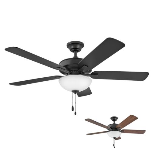 Metro Illuminated 52" LED Fan - Matte Black - Matte Black Blades by Hinkley Lighting