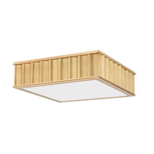 Middlebury Flush Mount - 2-Light - Frosted Glass - Aged Brass by Hudson Valley Lighting