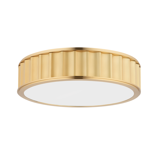 Middlebury Flush Mount - 3-Light - Clear Outside/Frosted Inside Glass - Aged Brass by Hudson Valley Lighting