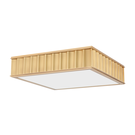 Middlebury Flush Mount - 3-Light - Frosted Glass - Aged Brass by Hudson Valley Lighting