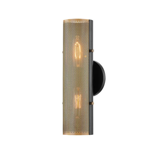 Mikka Wall Sconce - 2-Light - Patina Brass - Troy Lighting B5613-PBR/SBK
