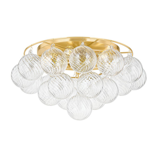 Mimi Flush Mount Light - Swirl-Ribbed Clear Glass by Mitzi