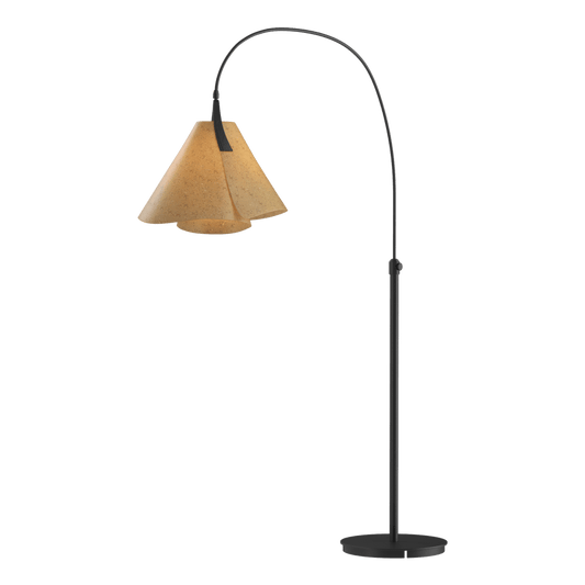 Mobius Arc Floor Lamp - Black - Cork Shade by Hubbardton Forge
