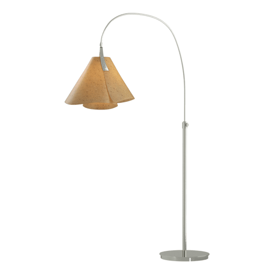 Mobius Arc Floor Lamp - Sterling - Cork Shade by Hubbardton Forge