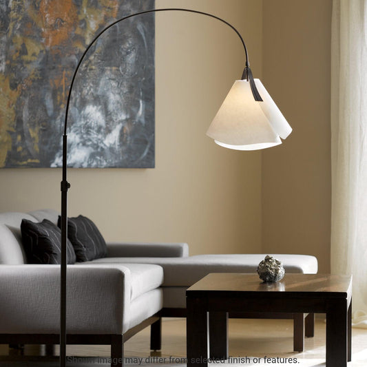 Mobius Arc Floor Lamp - White - Spun Frost Shade by Hubbardton Forge