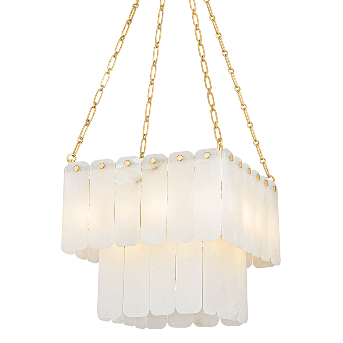Moissanite Chandelier - 17-Light - Aged Brass by Hudson Valley Lighting