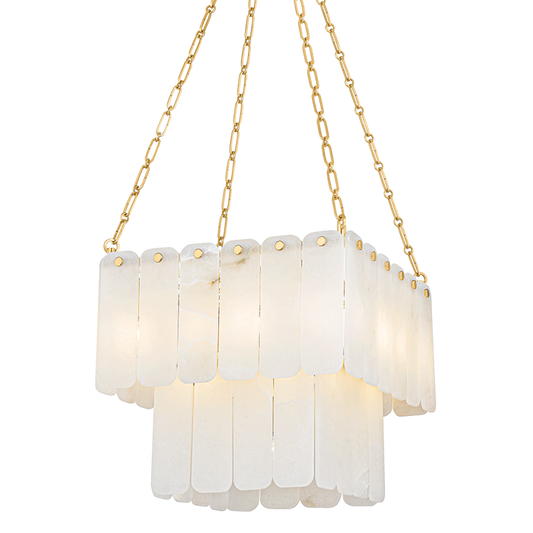 Moissanite Chandelier - 17-Light - Aged Brass by Hudson Valley Lighting