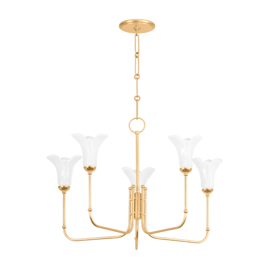 Montclair Chandelier - 5-Light - Vintage Gold Leaf by Hudson Valley Lighting