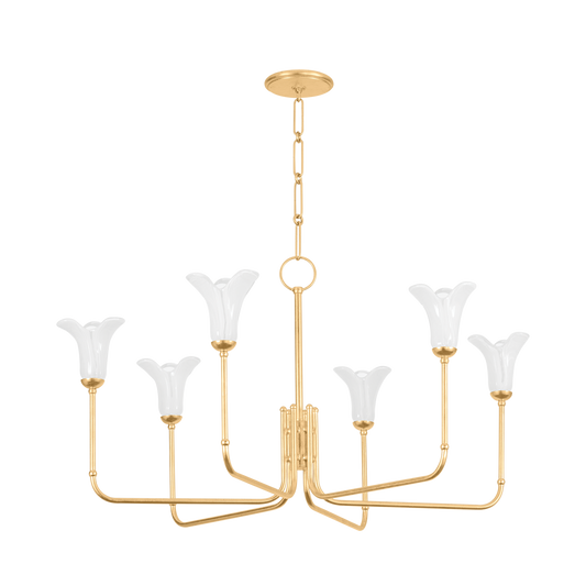 Montclair Chandelier - 6-Light - Vintage Gold Leaf by Hudson Valley Lighting